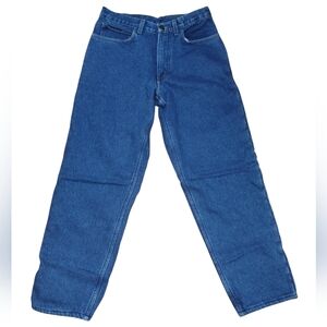 Vtg 90s Caboose Moosewear Jeans 30x32 Blue Polartec Insulated Denim USA Mint
